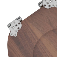 vidaXL Soft-Close Toilet Seat Brown 44 x 38 cm MDF board 6
