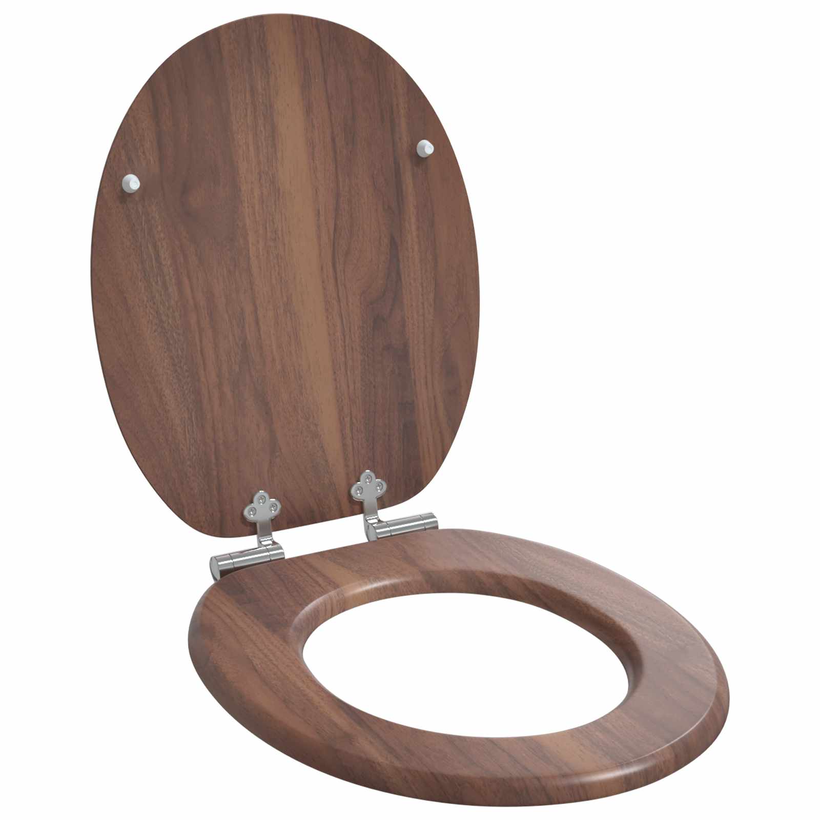 vidaXL Soft-Close Toilet Seat Brown 44 x 38 cm MDF board 1