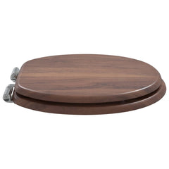 vidaXL Soft-Close Toilet Seat Brown 44 x 38 cm MDF board 3