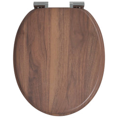 vidaXL Soft-Close Toilet Seat Brown 44 x 38 cm MDF board 4