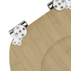 vidaXL Soft-Close Toilet Seat Light Bamboo Color 44 x 38 cm MDF board 6