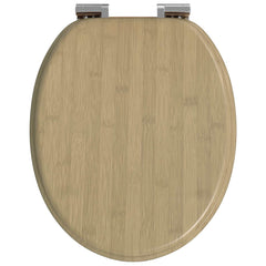 vidaXL Soft-Close Toilet Seat Light Bamboo Color 44 x 38 cm MDF board 4