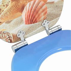 vidaXL Soft-Close Toilet Seat Sea Muschel 44 x 38 cm MDF board 5