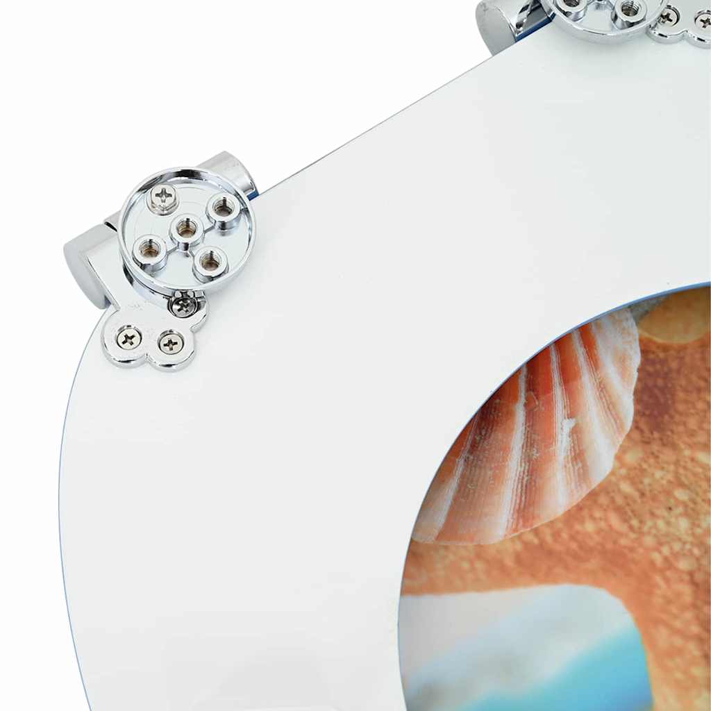 vidaXL Soft-Close Toilet Seat Sea Muschel 44 x 38 cm MDF board 6