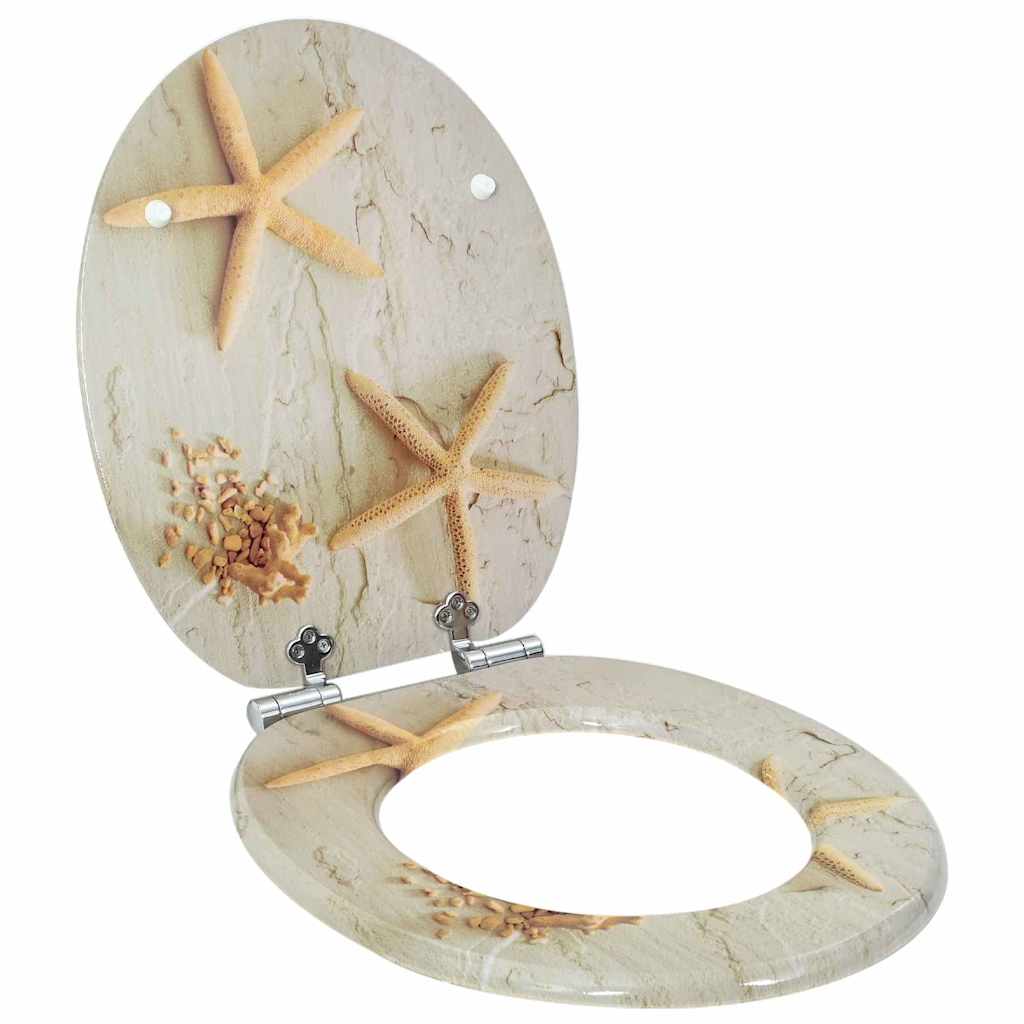 vidaXL Soft-Close Toilet Seat Yellow and White 44 x 38 cm MDF board 1