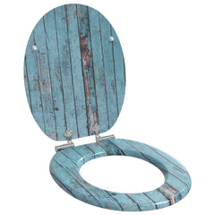 Toilet Seat 2 pcs Blue 44 x 38 cm Engineered Wood 3