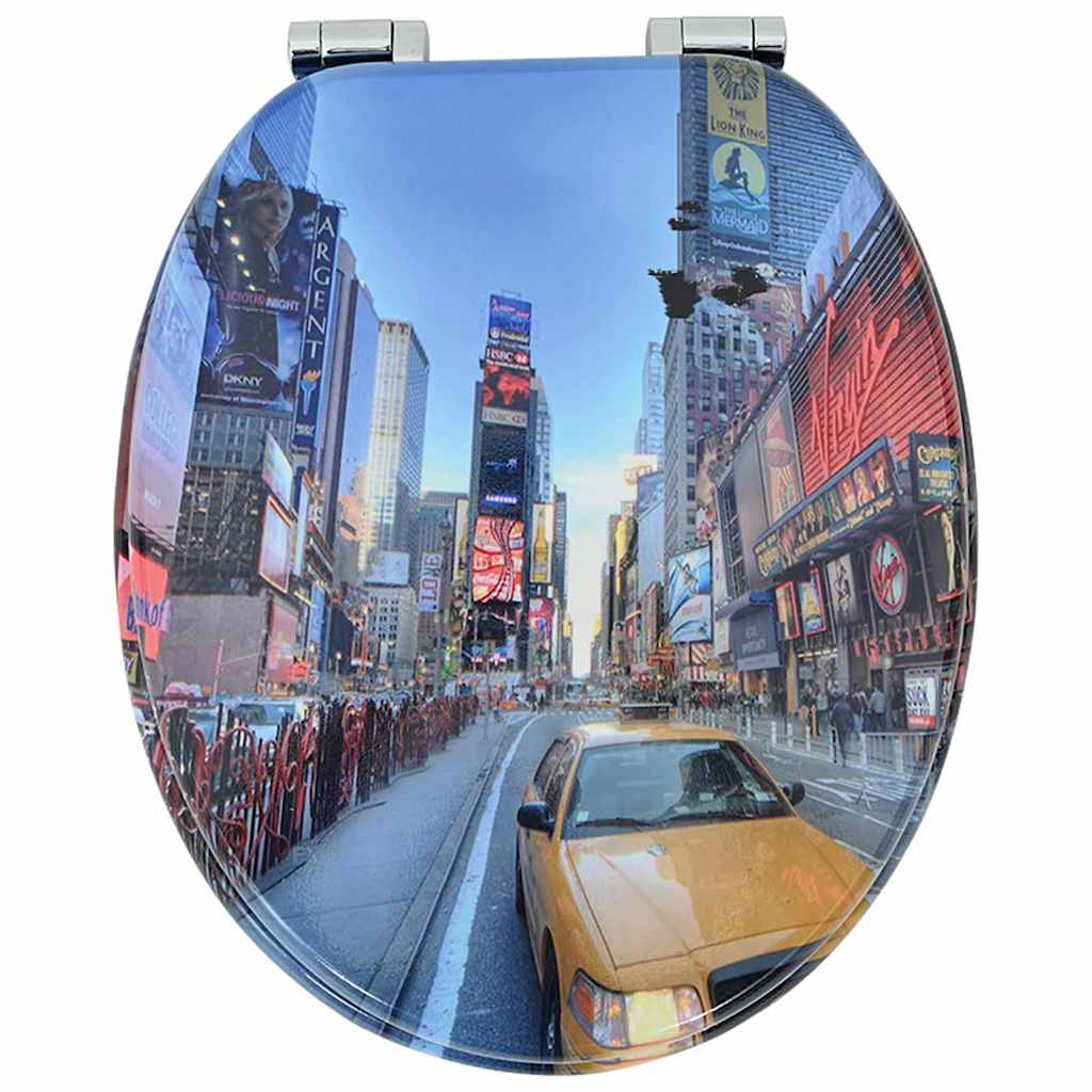 vidaXL Soft-Close Toilet Seat Multicolour 44 x 38 cm MDF board 4