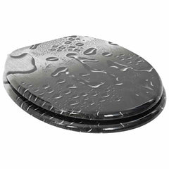 vidaXL Soft-Close Toilet Seat Grey 44 x 38 cm MDF board 2