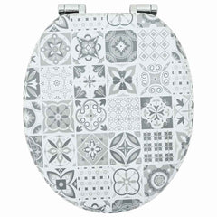 vidaXL Soft-Close Toilet Seat Blue and White Porcelain 44 x 38 cm 4