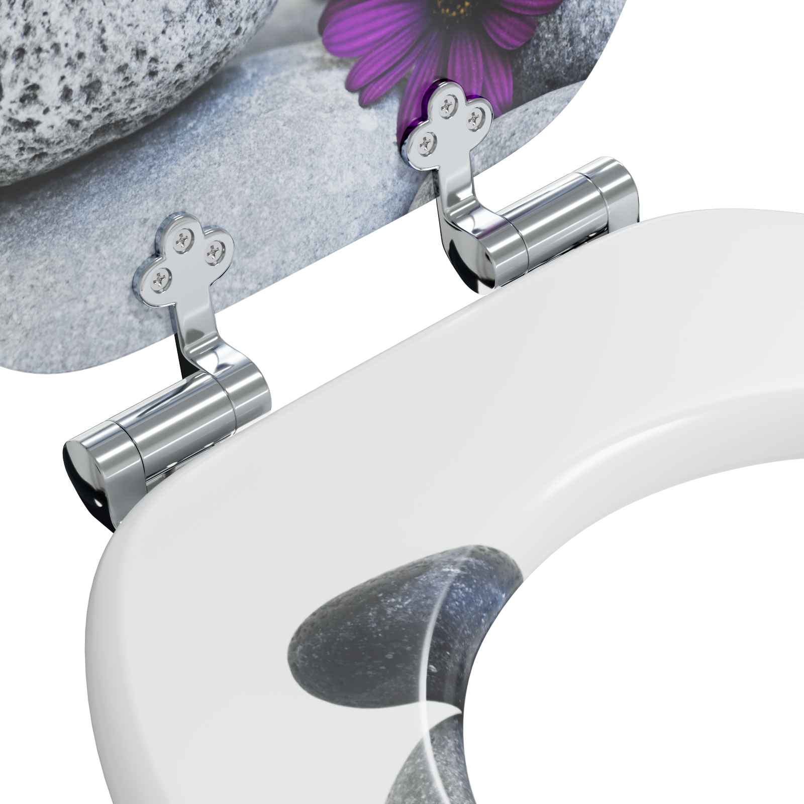 vidaXL Soft-Close Toilet Seat Grey 44 x 38 cm MDF board 5