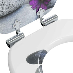 vidaXL Soft-Close Toilet Seat Grey 44 x 38 cm MDF board 5