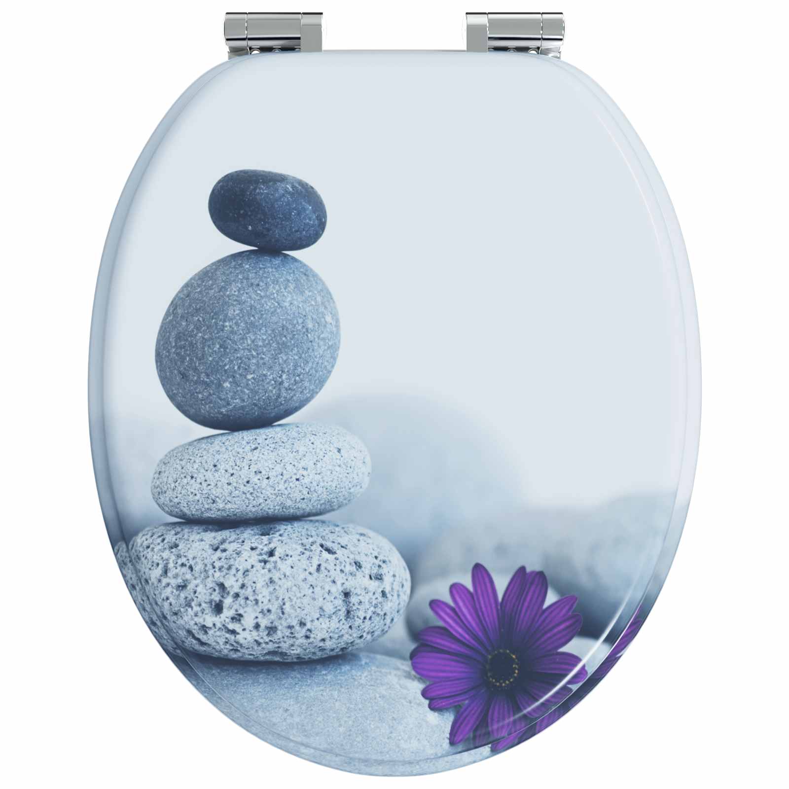 vidaXL Soft-Close Toilet Seat Grey 44 x 38 cm MDF board 4