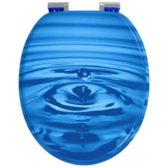 vidaXL Soft-Close Toilet Seat Blue Drop 44 x 38 cm MDF board 4