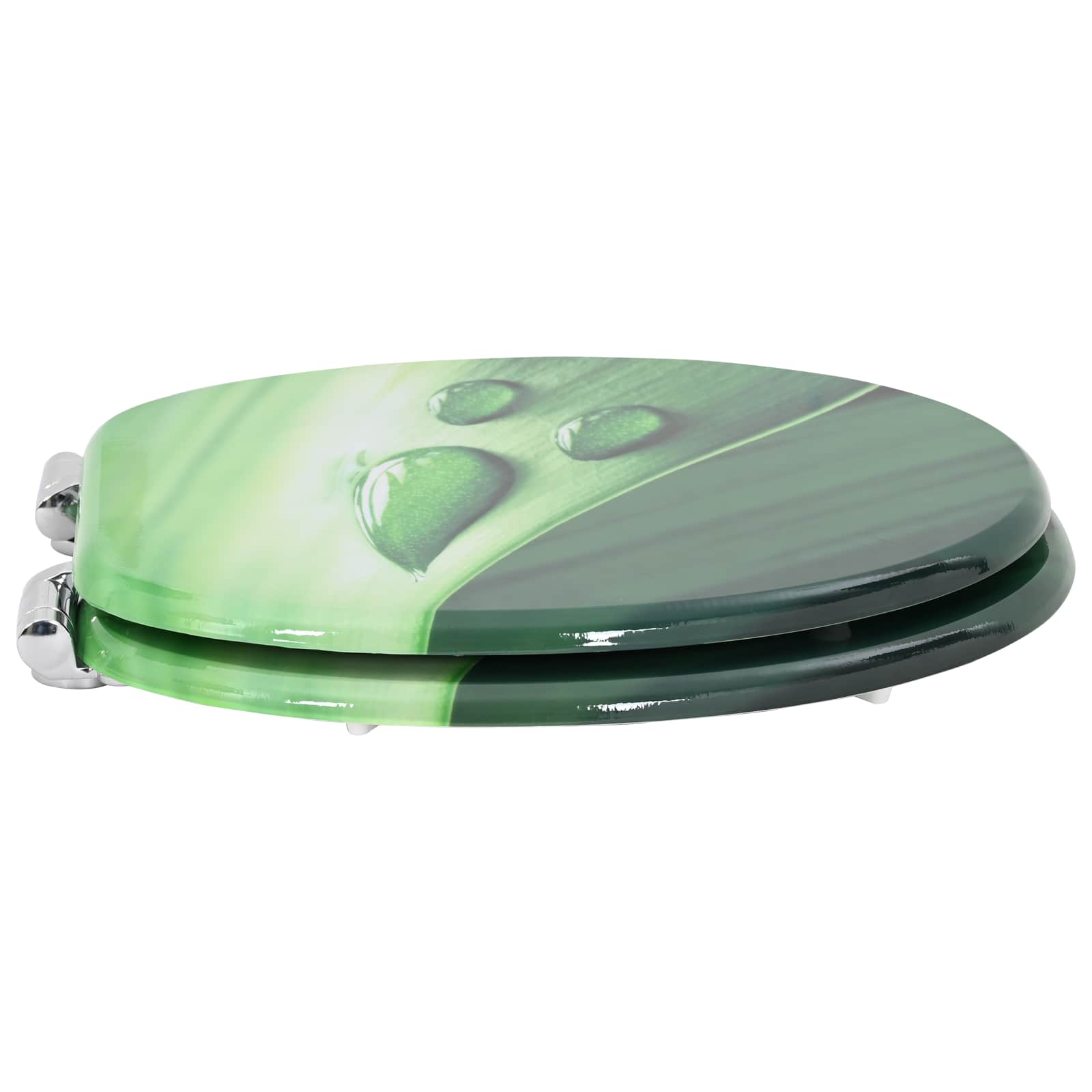 vidaXL Soft-Close Toilet Seat Green Drop 44 x 38 cm MDF board 3