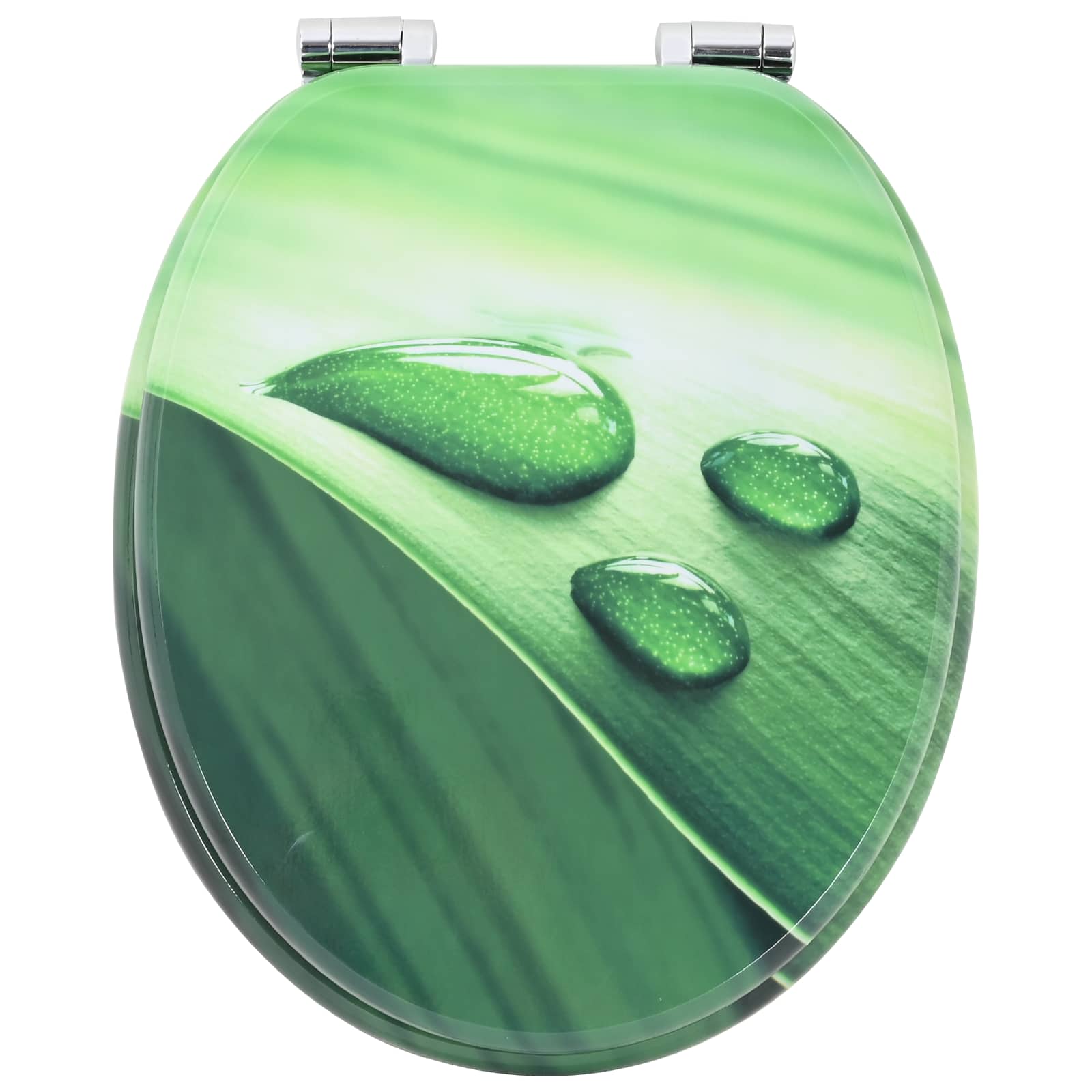 vidaXL Soft-Close Toilet Seat Green Drop 44 x 38 cm MDF board 4