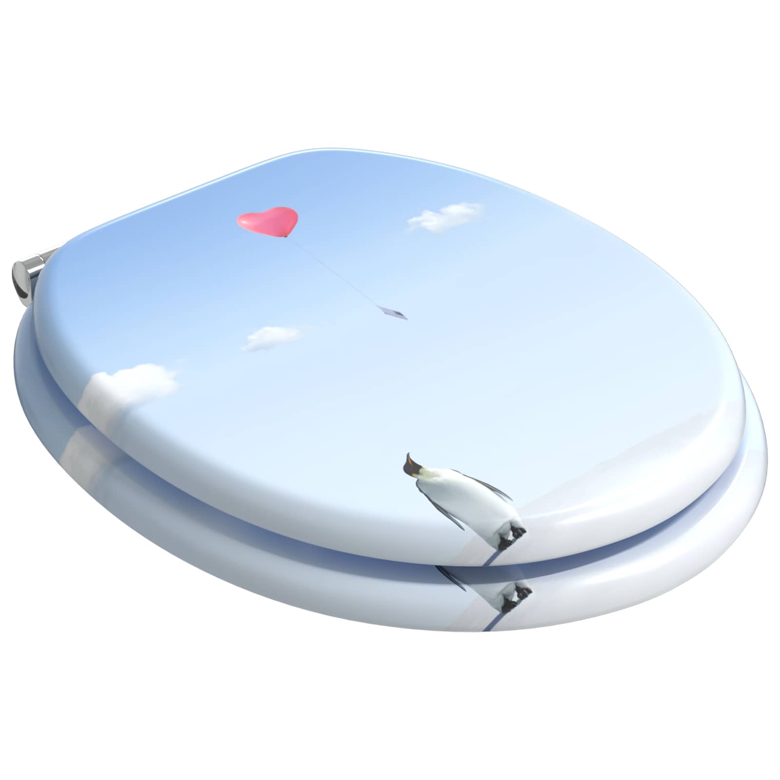 vidaXL Soft-Close Toilet Seat Blue 44 x 38 cm MDF board 2