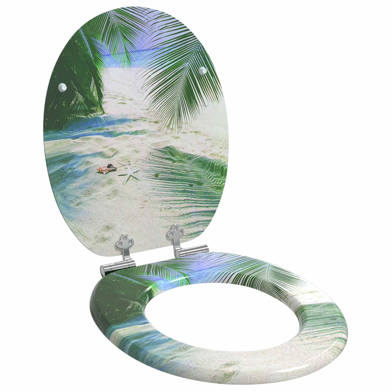 vidaXL Soft-Close Toilet Seat Green 44 x 38 cm MDF board 1