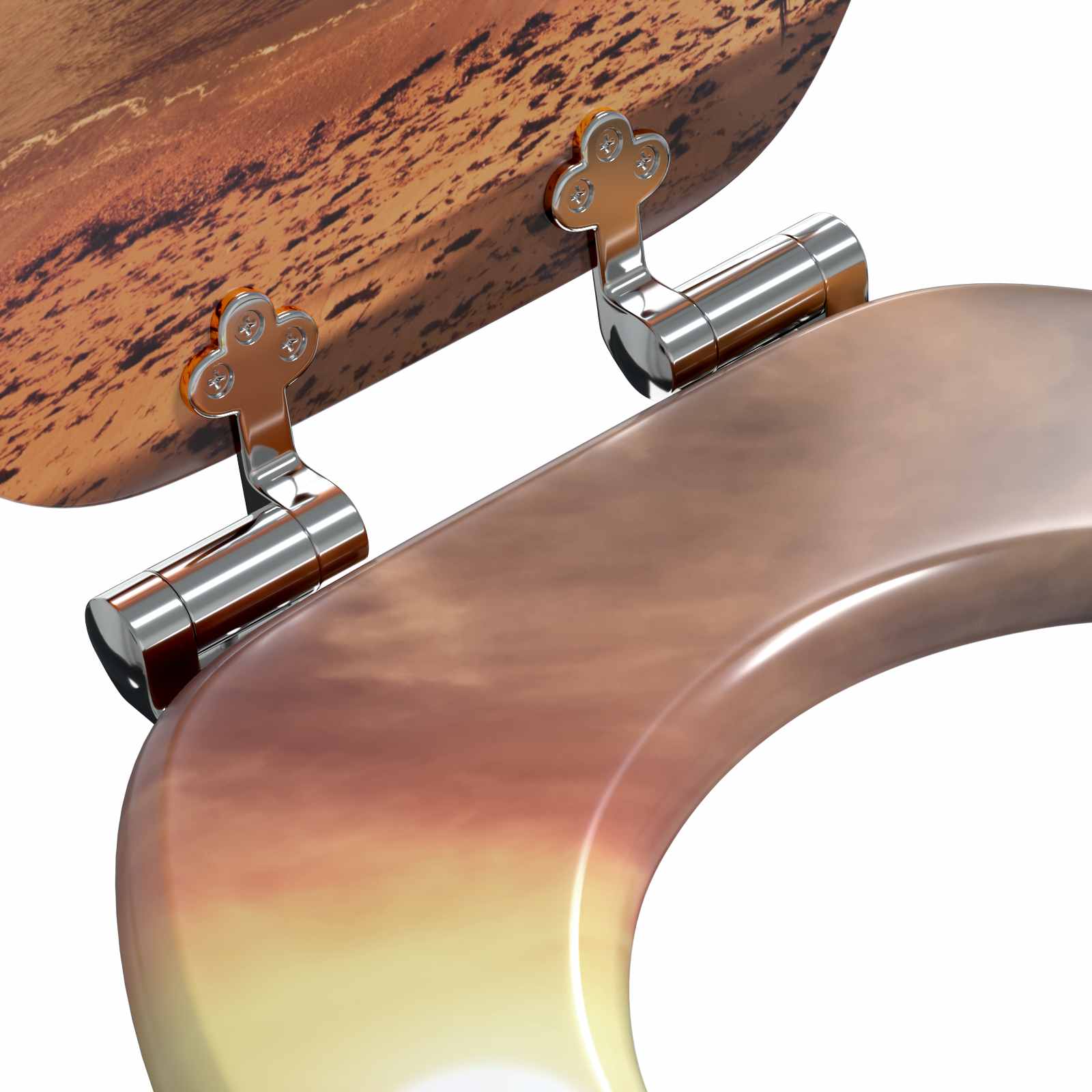 vidaXL Soft-Close Toilet Seat Orange 44 x 38 cm MDF board 5