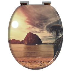 vidaXL Soft-Close Toilet Seat Orange 44 x 38 cm MDF board 4