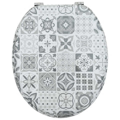 vidaXL Soft-Close Toilet Seat Grey 44 x 38 cm MDF board 4