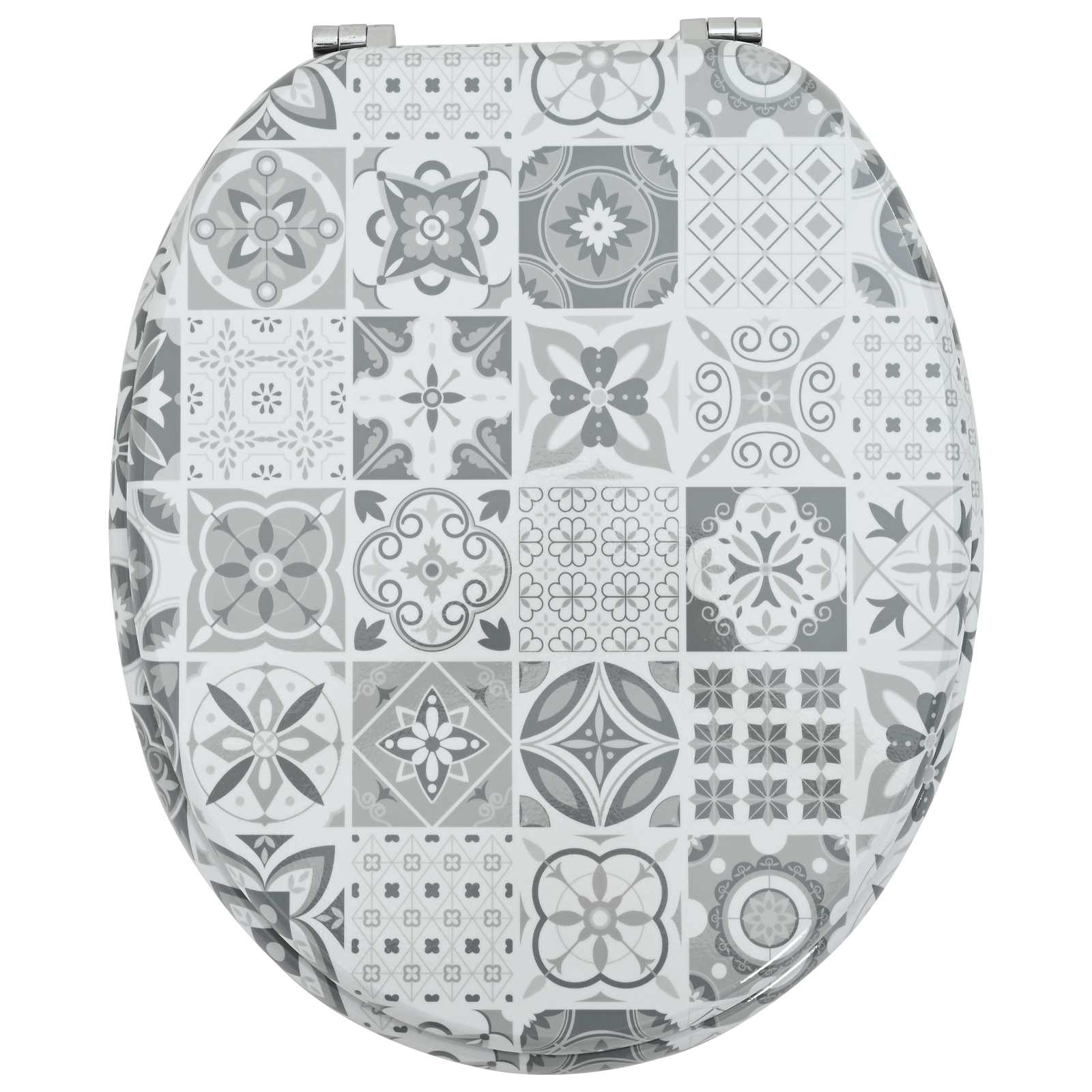 vidaXL Soft-Close Toilet Seat Grey 44 x 38 cm MDF board 4