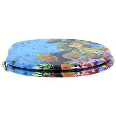 vidaXL Soft-Close Toilet Seat Deep Sea Blue 44 x 38 cm MDF board 3