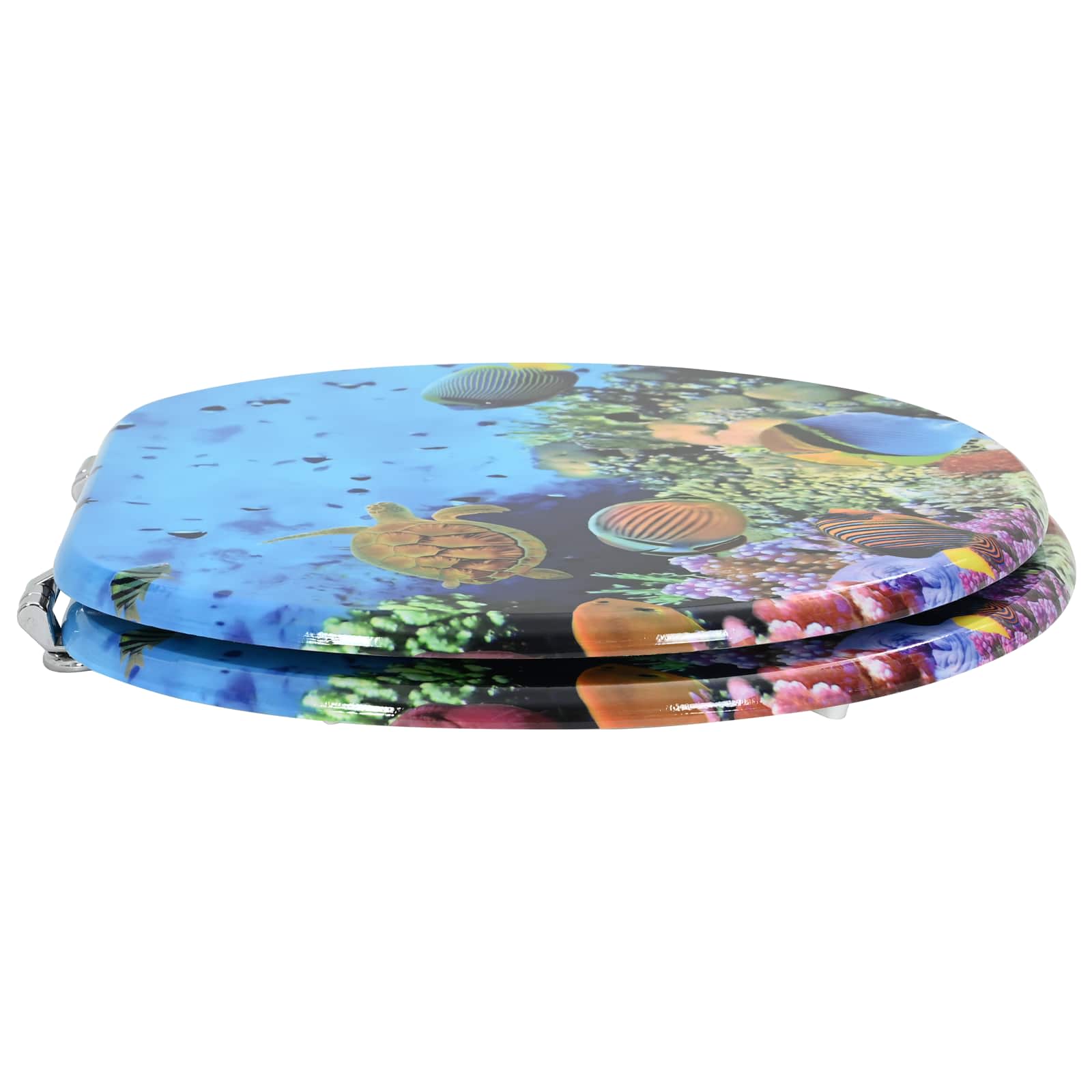 vidaXL Soft-Close Toilet Seat Deep Sea Blue 44 x 38 cm MDF board 3
