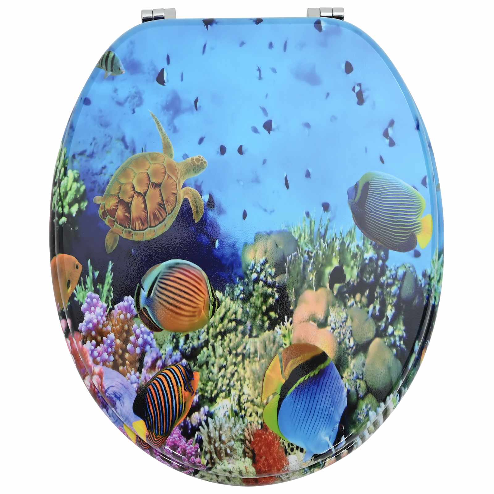 vidaXL Soft-Close Toilet Seat Deep Sea Blue 44 x 38 cm MDF board 4