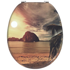 vidaXL Soft-Close Toilet Seat Orange 44 x 38 cm MDF board 4
