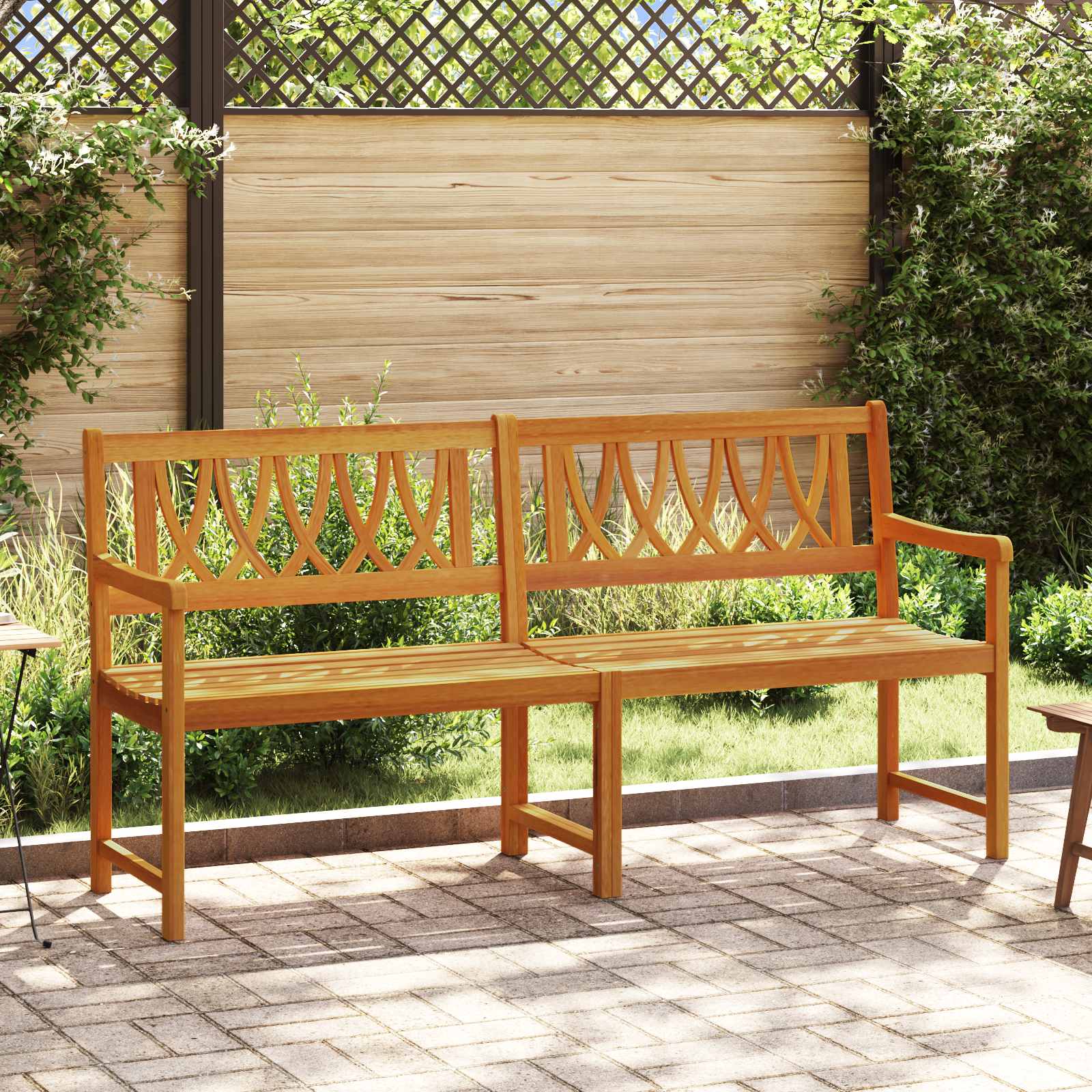 vidaXL Outdoor Bench Natural 180 x 55.5 x 90 cm Solid Acacia Wood 1