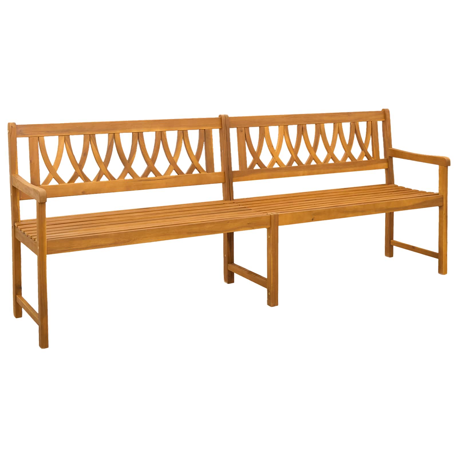 vidaXL Outdoor Bench Natural 220 x 55.5 x 90 cm Solid Acacia Wood 2