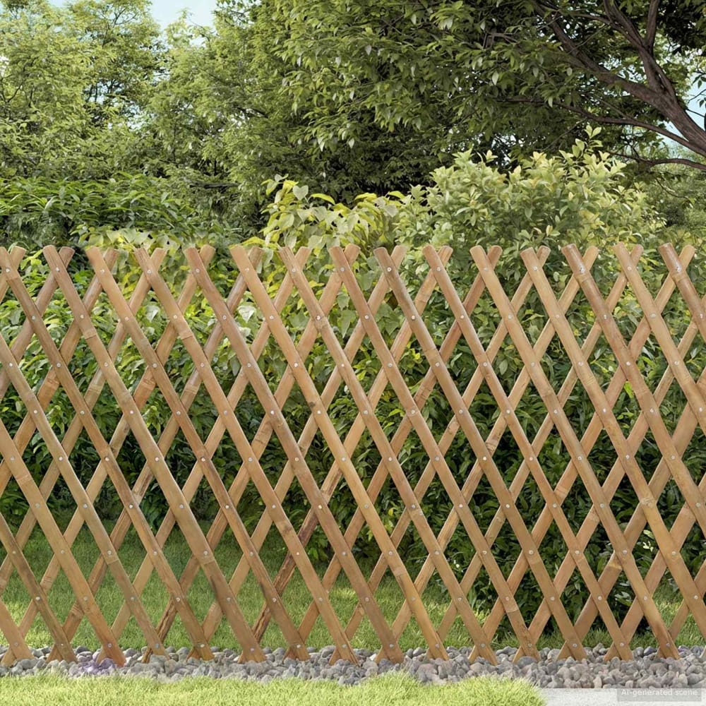 vidaXL Expandable Trellis Fence 2 pcs 300 x 59 cm Bamboo Light Brown 1