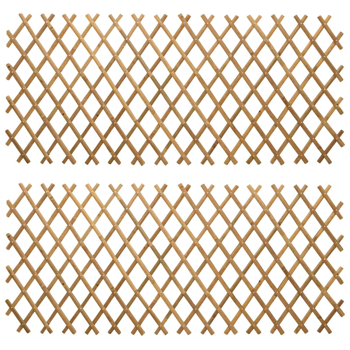 vidaXL Expandable Trellis Fence 2 pcs 300 x 59 cm Bamboo Light Brown 2