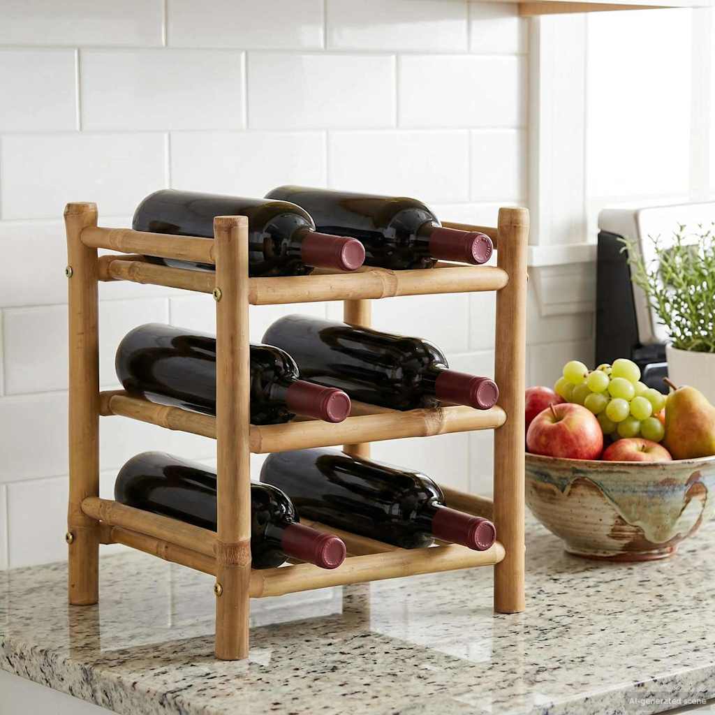 vidaXL Wine Rack Bamboo Natural 1