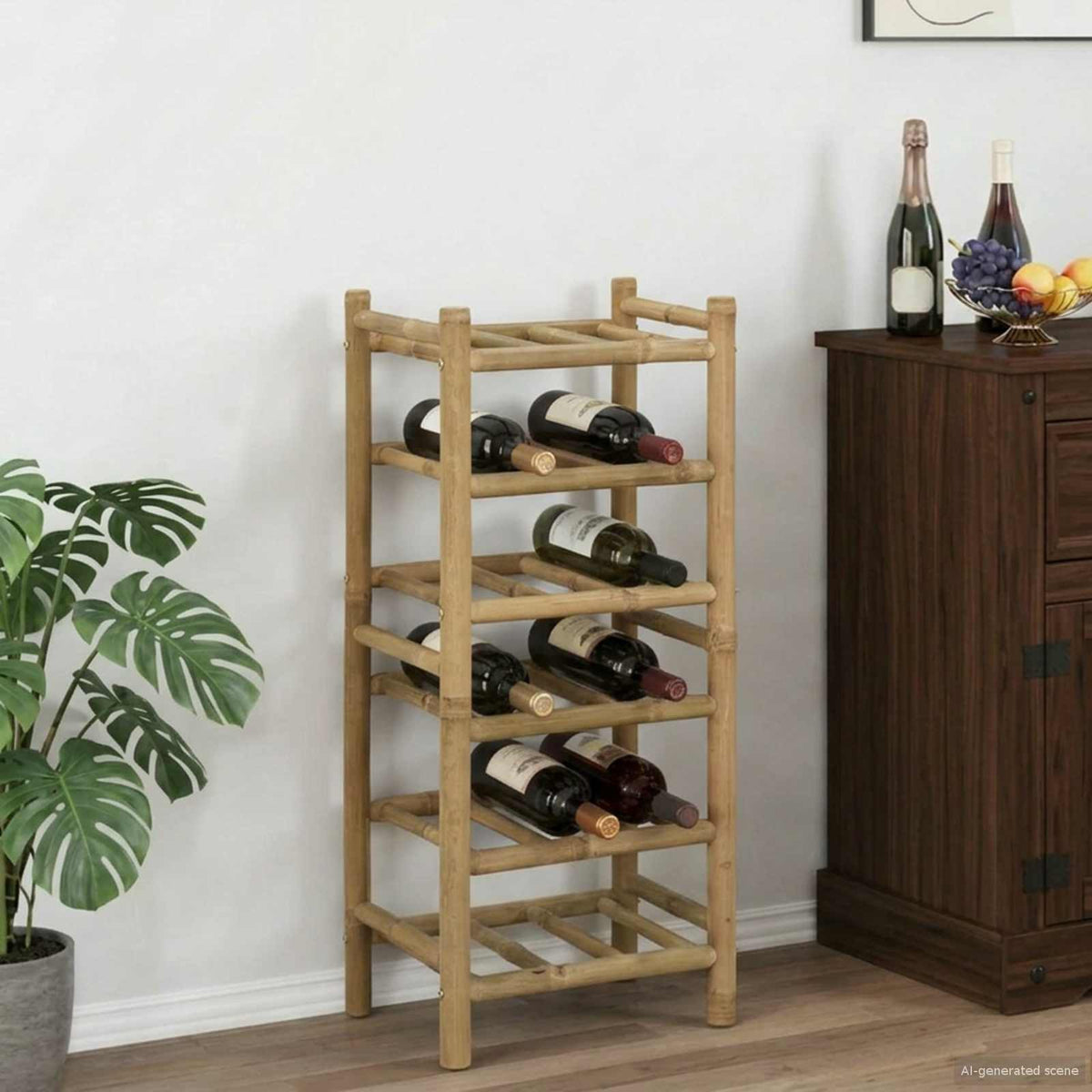 vidaXL Wine Rack Natural 32.5 x 29.5 x 72 cm Bamboo 1