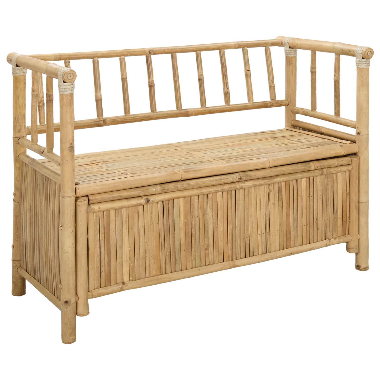 vidaXL Garden Storage Bench 110 x 47 x 80 cm Bamboo Natural 2