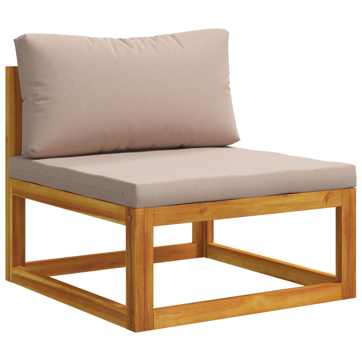 Sofa Set 7 pcs Natural Solid Acacia Wood Taupe 2x corner + middle