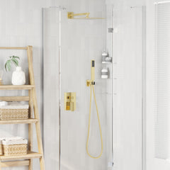 Concealed Shower System (Round) Stainless Steel 201 Gold Square-shaped