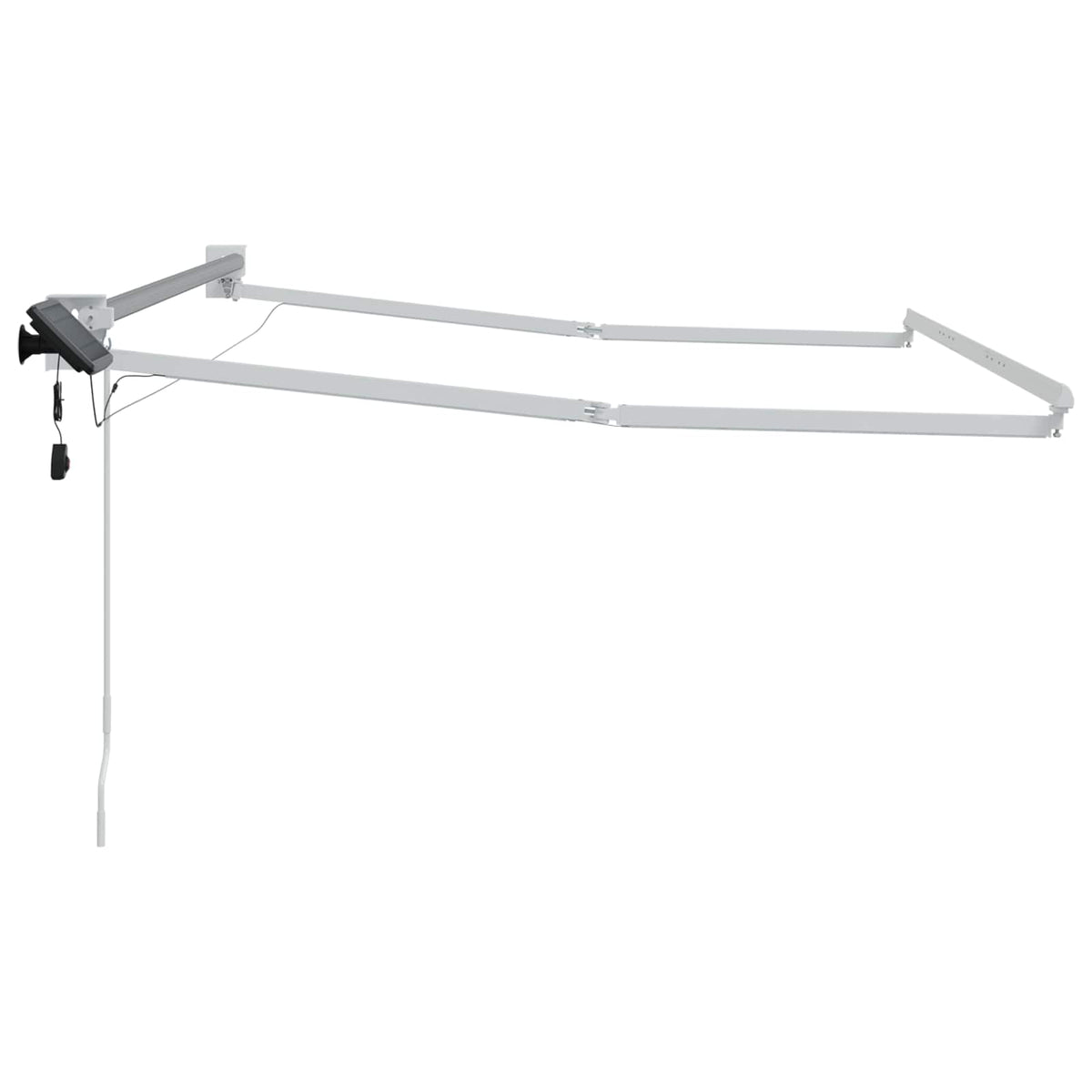 Manual Awning Frame with Solar LED White 3.5 m 2.5 m