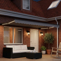 Manual Awning Frame with Solar LED Anthracite 4 m 2 m