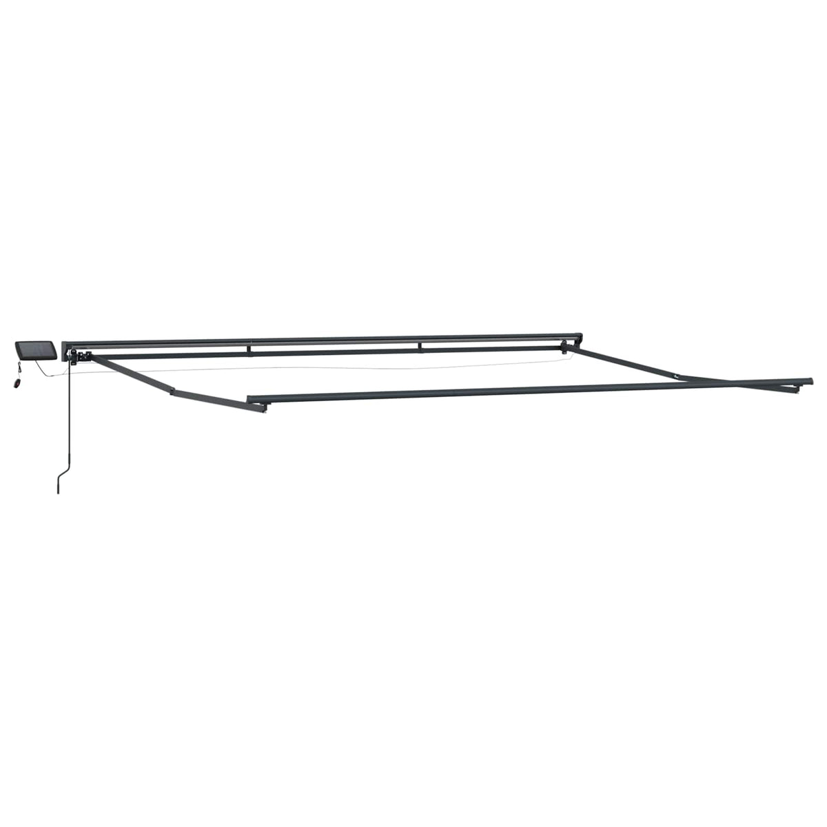 Manual Awning Frame with Solar LED Anthracite 4 m 2 m