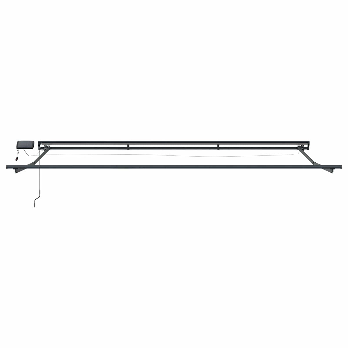 Manual Awning Frame with Solar LED Anthracite 4 m 2 m