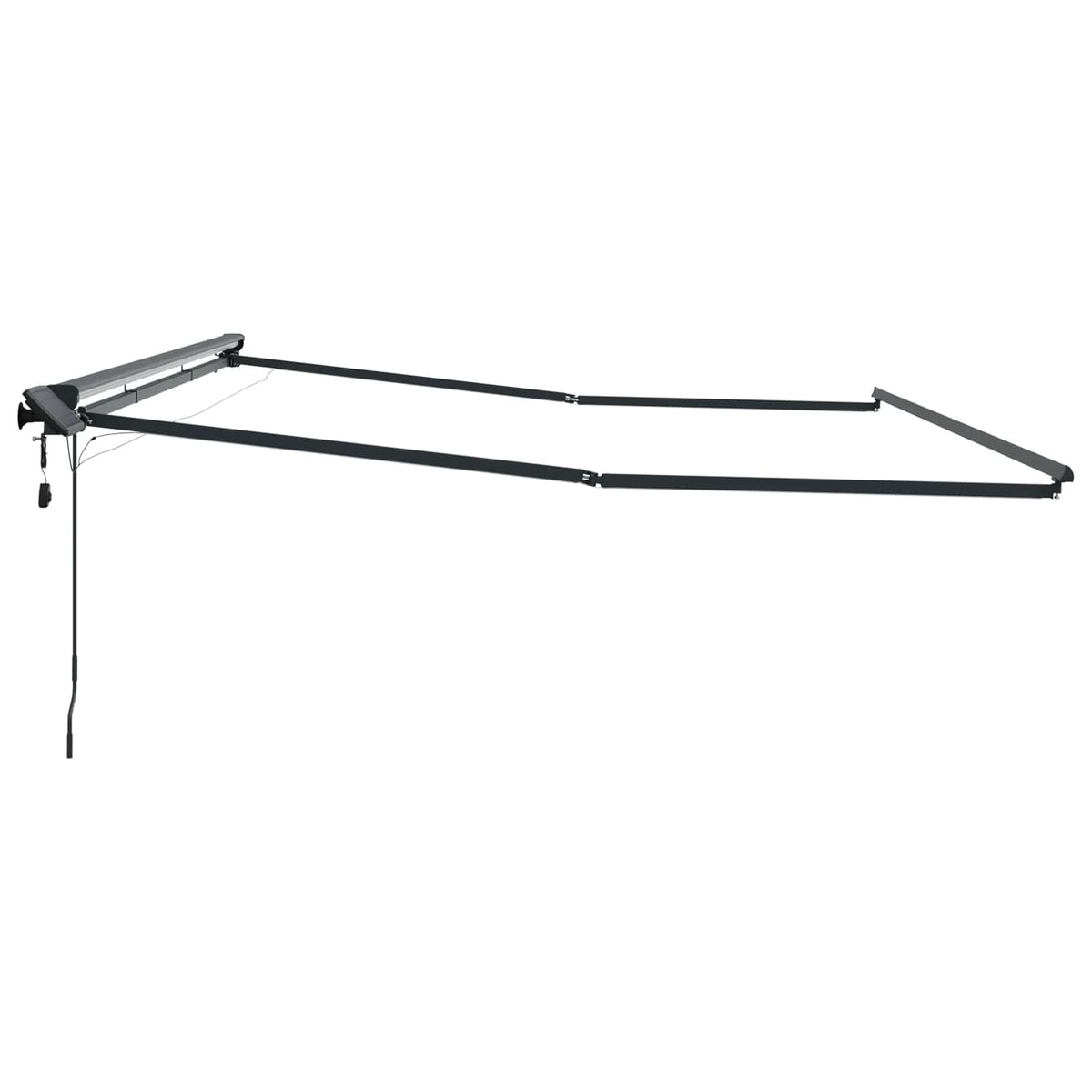 Manual Awning Frame with Solar LED Anthracite 4 m 2 m