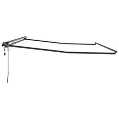 Manual Awning Frame with Solar LED Anthracite 4 m 2 m