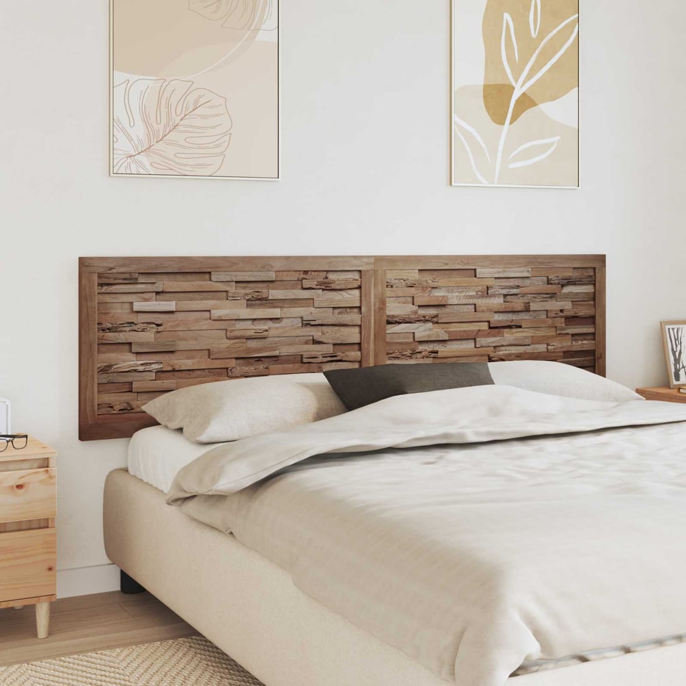 Bed Headboard Natural Solid Teak Wood 200 cm