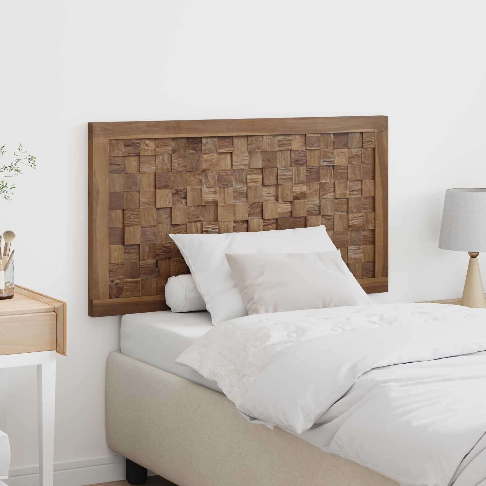 Bed Headboard Natural Solid Teak Wood 100 cm