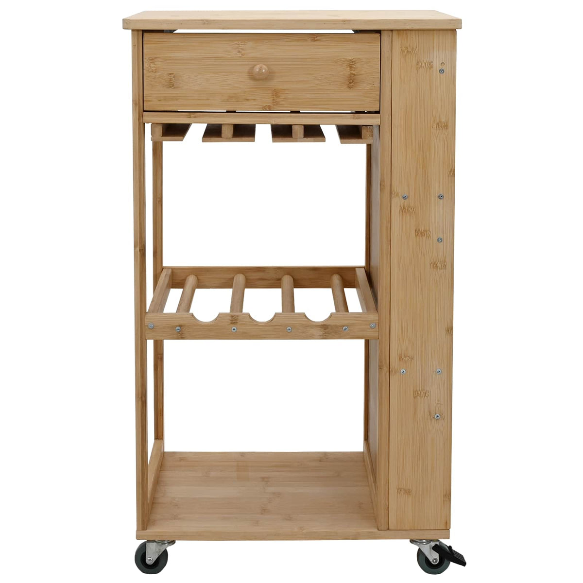 vidaXL Kitchen Trolley with Wheels Natural 47.5 x 36 x 83 cm Bamboo 4