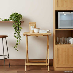 vidaXL Kitchen Table Folding Manual Natural 40 x 30 x 53.5 cm Bamboo 3