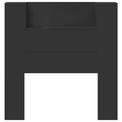 vidaXL Storage Headboard with LED Black Engineered Wood 5