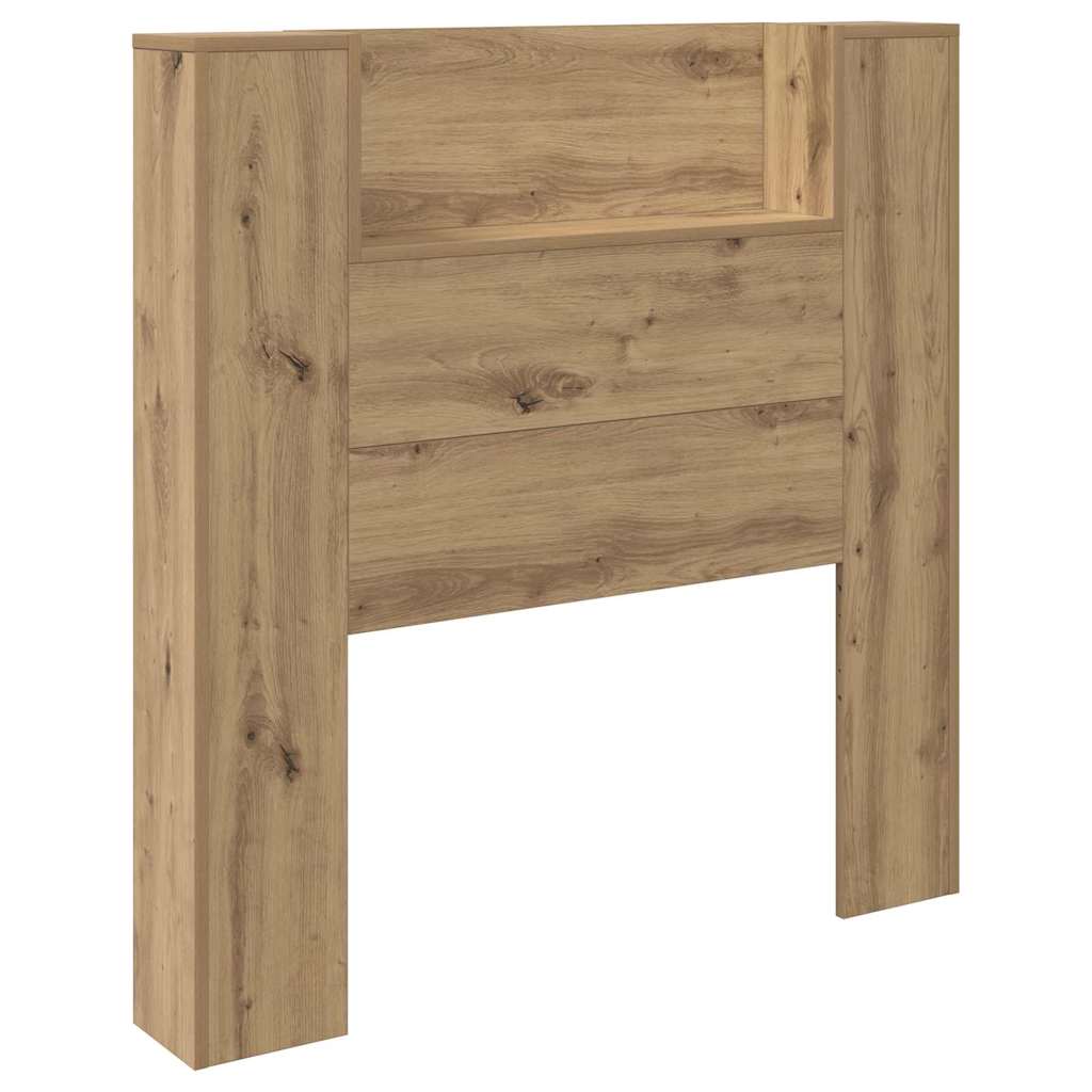 vidaXL Storage Headboard with LED Artisan Oak Engineered Wood 5